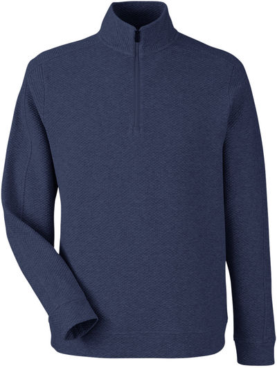 Am image of a Custom North End Mens Spirit Textured Quarter Zip in Classic Navy Heather!