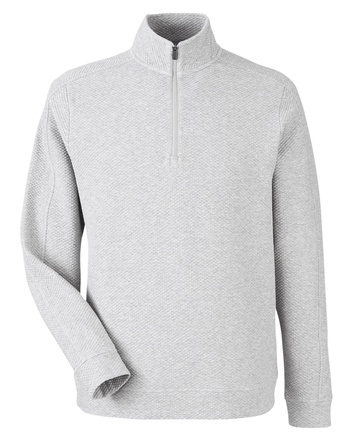 North End Mens Spirit Textured Quarter Zip in Platinum Heather