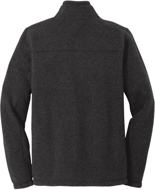 Am image of a Custom The North Face Sweater Fleece Jacket in Black Heather!