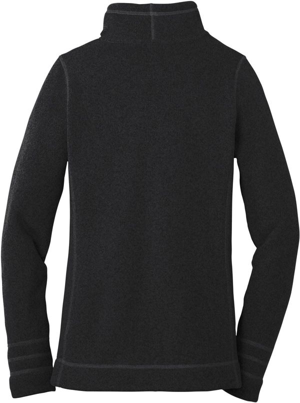 Am image of a Custom The North Face Sweater Fleece Ladies Jacket in Black Heather!