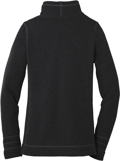 Am image of a Custom The North Face Sweater Fleece Ladies Jacket in Black Heather!