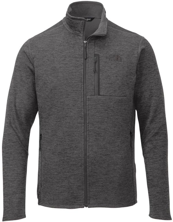 Am image of a Custom North Face Skyline Fleece Full Zip Jacket in Grey Heather!