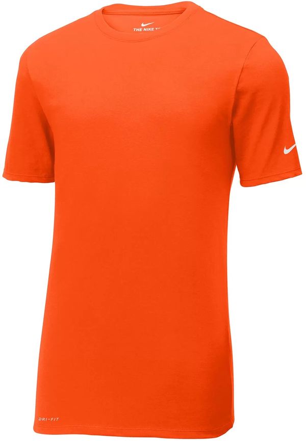 Am image of a Custom Nike Dri FIT Cotton Poly Tee in Brilliant Orange!