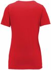 Am image of a Custom Nike Ladies Dri FIT Cotton Poly Scoop Neck Tee in University Red!