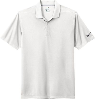 Am image of a Custom Nike DriFit Micro Pique Polo in White!