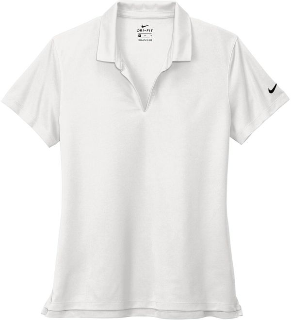 Am image of a Custom Nike Dri Fit Micro Pique Ladies Polo in White!