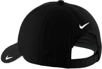 Am image of a Custom Nike Dri Fit Perforated Performance Cap in Black!