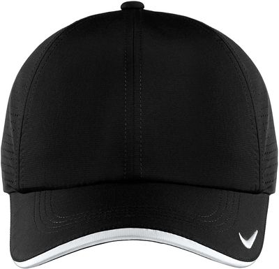 Am image of a Custom Nike Dri Fit Perforated Performance Cap in Black!