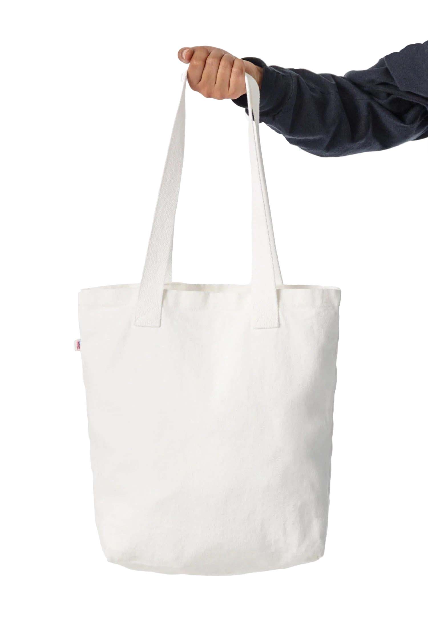 LA Apparel Bull Denim Tote Bag 13oz in Off White