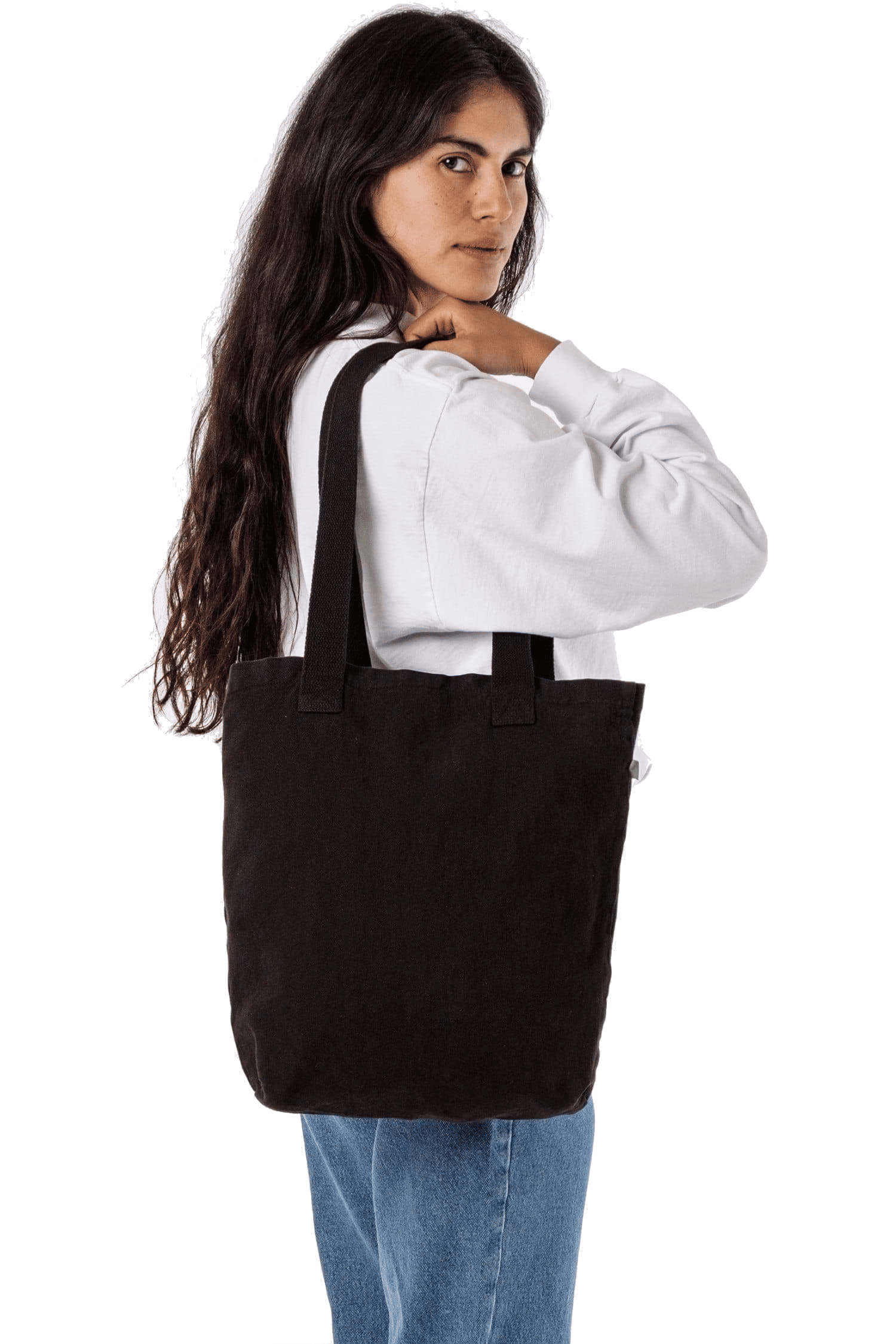 LA Apparel Bull Denim Tote Bag 13oz in Black