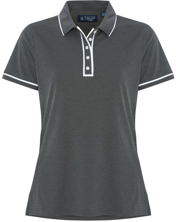 Am image of a Custom Original Penguin Golf Earl Ladies Polo in Caviar Black!