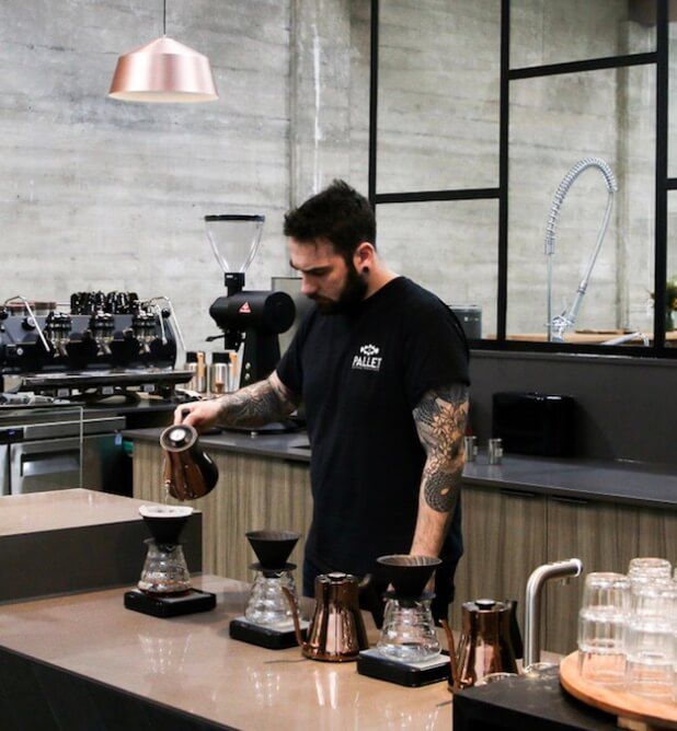 An image of the Pallet Coffee team in action