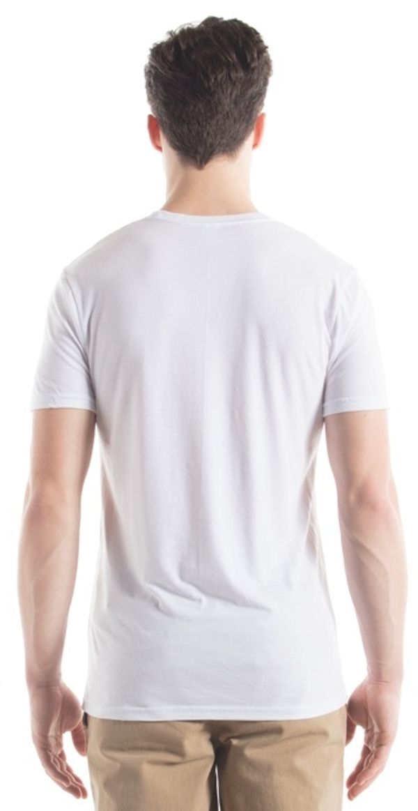 Am image of a Custom Jerico Slim Fit Bamboo Crew Neck T Shirt in White!