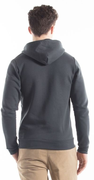 Am image of a Custom Jerico Slim Fit Full Zip Hoody in Charcoal!