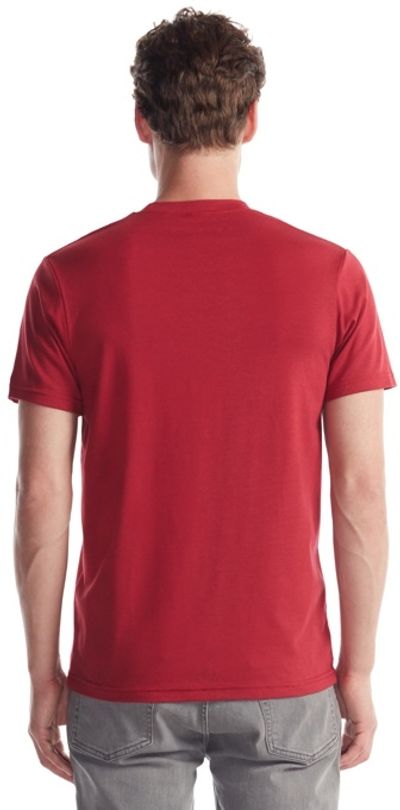 Am image of a Custom Jerico Bamboo Stretch Slim Fit Crew in Cardinal Red!