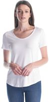 Am image of a Custom Jerico Ladies Bamboo Relaxed Fit Scoop Bottom T Shirt in White!