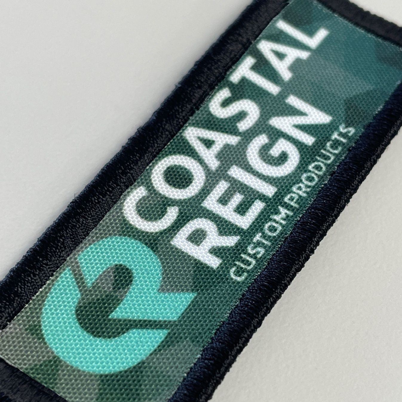 Sublimated patch made with a unique background