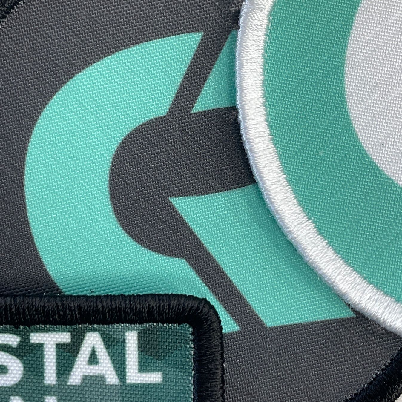 Close up shots of custom sublimagted patches