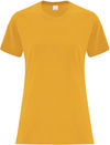 Am image of a Custom ATC Everyday Cotton Ladies Tee in Gold!