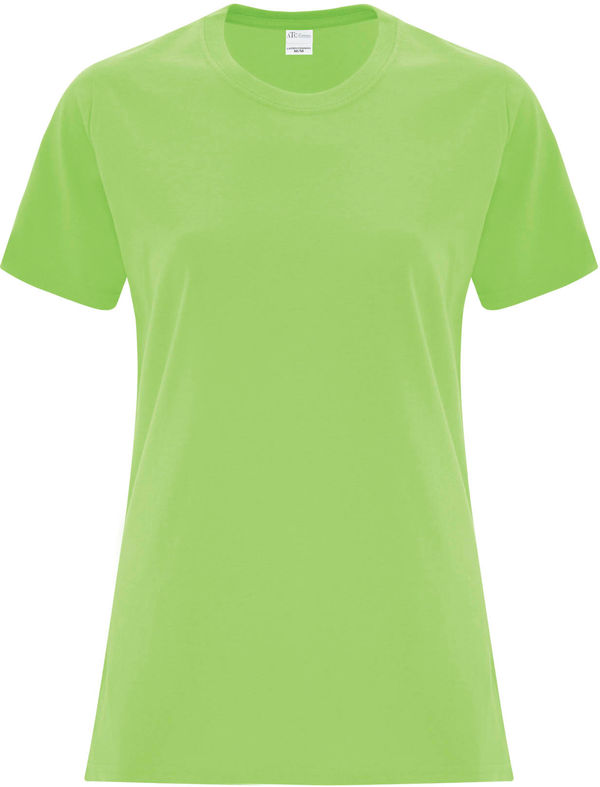 Am image of a Custom ATC Everyday Cotton Ladies Tee in Lime!