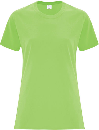 Am image of a Custom ATC Everyday Cotton Ladies Tee in Lime!