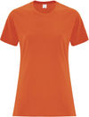Am image of a Custom ATC Everyday Cotton Ladies Tee in Orange!