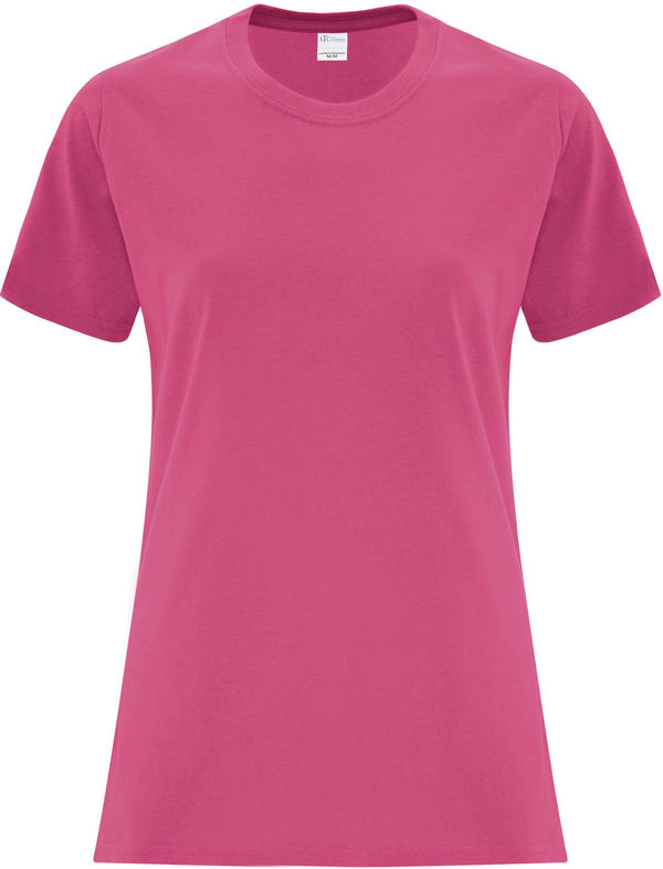Am image of a Custom ATC Everyday Cotton Ladies Tee in Sangria!