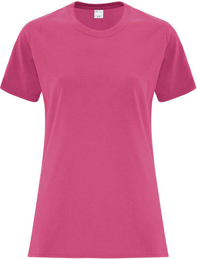 Am image of a Custom ATC Everyday Cotton Ladies Tee in Sangria!