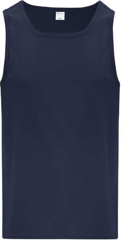Am image of a Custom ATC Everyday Cotton Tank Top in Navy!