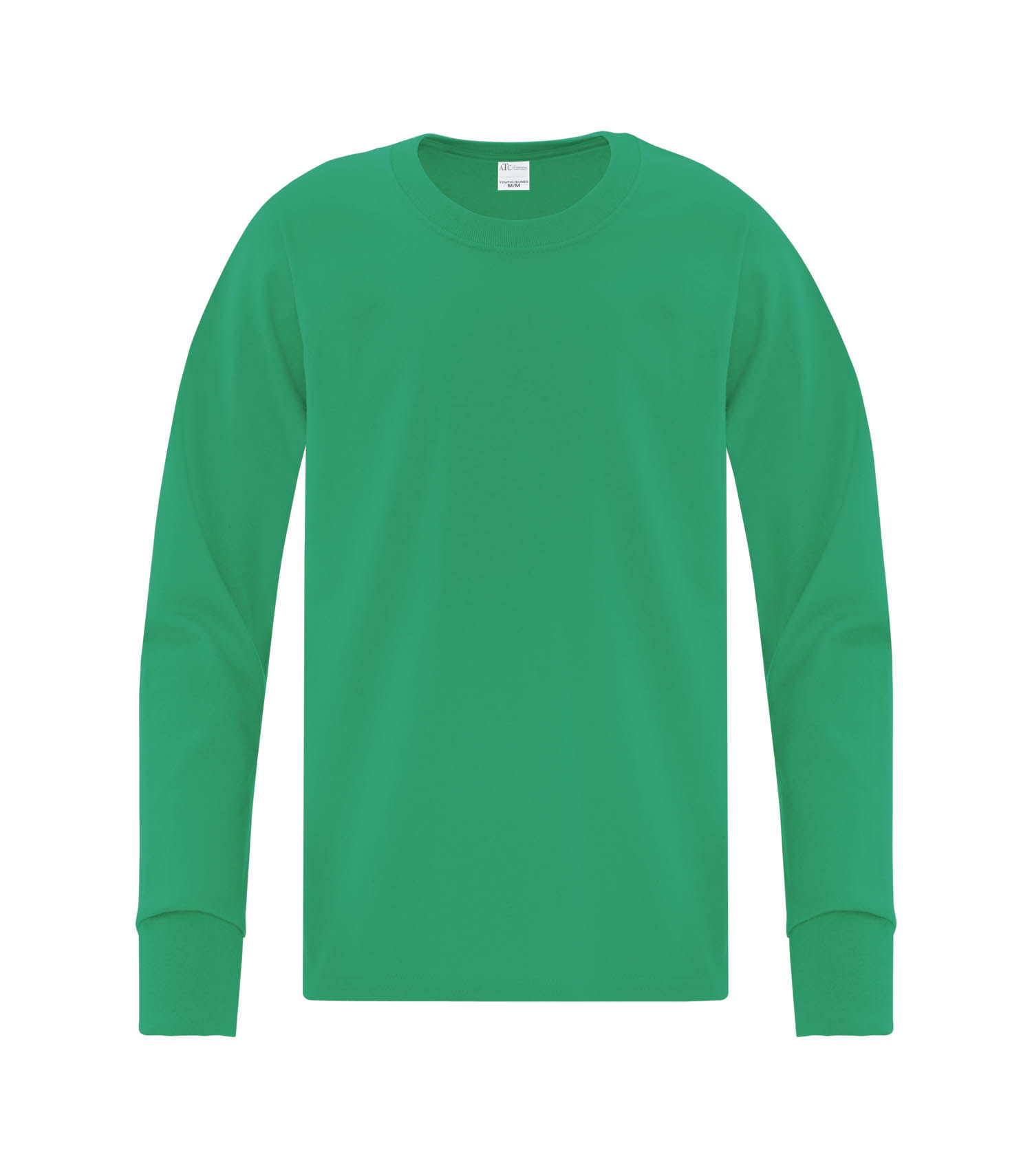 ATC Everyday Cotton Long Sleeve Youth Tee in Kelly