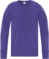 Am image of a Custom ATC Everyday Cotton Long Sleeve Youth Tee in Purple!