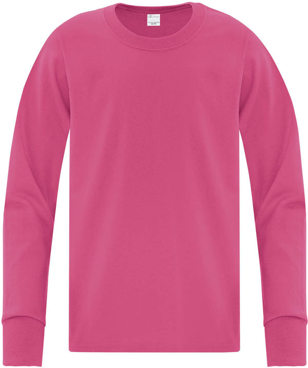 Am image of a Custom ATC Everyday Cotton Long Sleeve Youth Tee in Sangria!