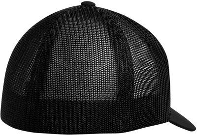 Am image of a Custom ATC Flexfit® Trucker Mesh Cap in Black/Black!
