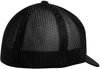 Am image of a Custom ATC Flexfit® Trucker Mesh Cap in Black/Black!