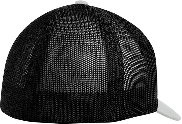Am image of a Custom ATC Flexfit® Trucker Mesh Cap in Silver/Black!