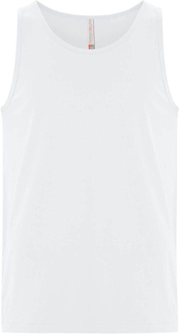 Am image of a Custom ATC Eurospun Ring spun Tank in White!