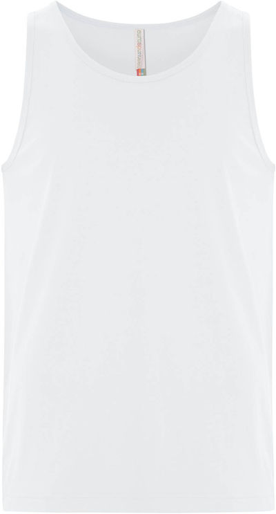 Am image of a Custom ATC Eurospun Ring spun Tank in White!
