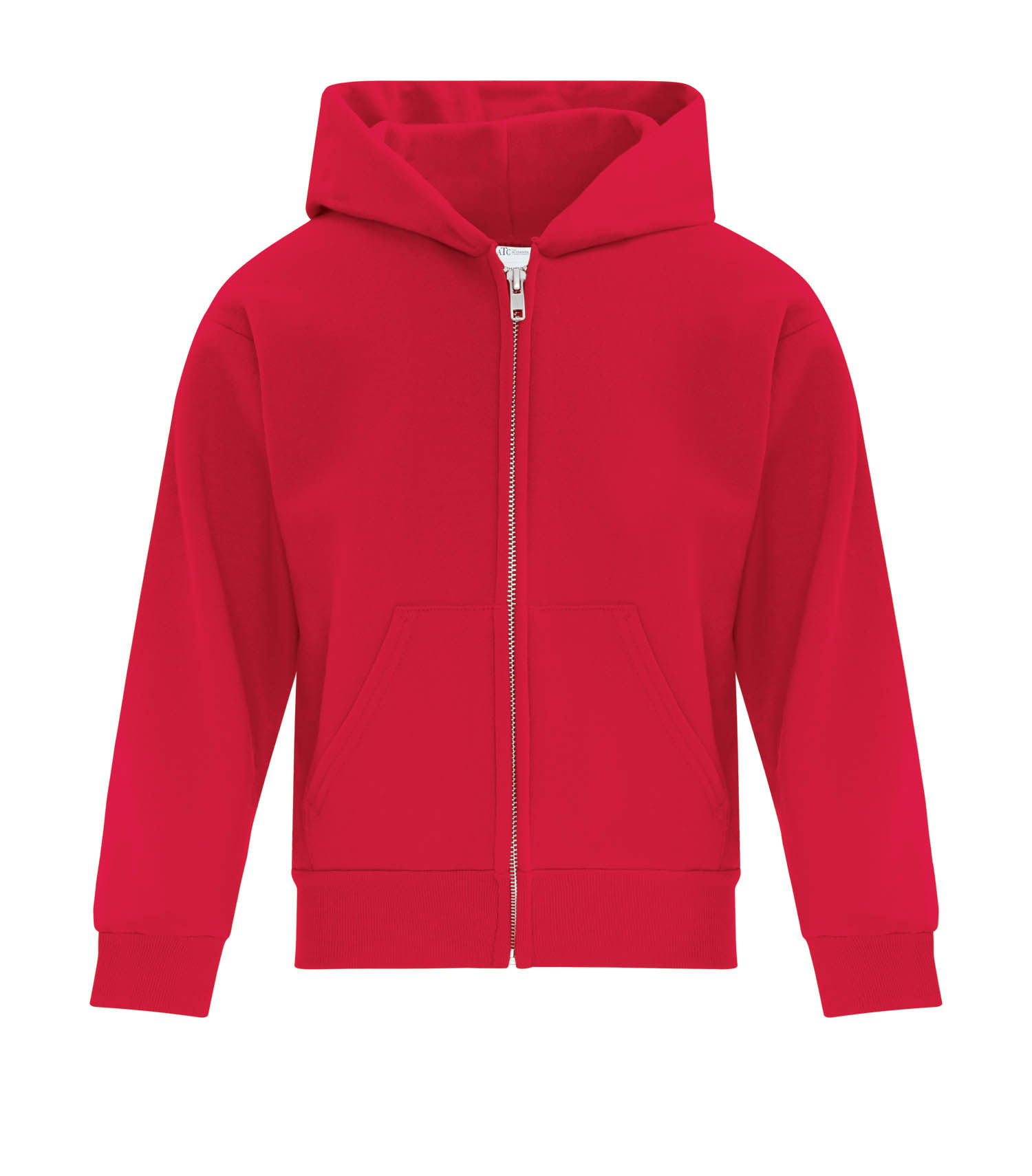 ATC Everyday Youth Fleece Full Zip Hooded Sweatshirt in Red