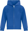 Am image of a Custom ATC Everyday Youth Fleece Full Zip Hooded Sweatshirt in Royal!
