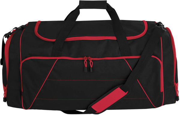 Am image of a Custom ATC VarCITY Duffel Bag in Black/True Red!