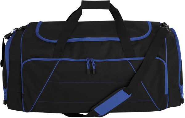Am image of a Custom ATC VarCITY Duffel Bag in Black/True Royal!