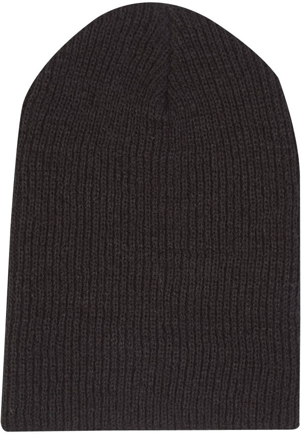 Am image of a Custom ATC Everyday Rib Knit Slouch Beanie in Black!