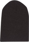 Am image of a Custom ATC Everyday Rib Knit Slouch Beanie in Black!