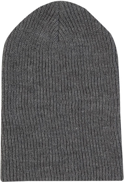 Am image of a Custom ATC Everyday Rib Knit Slouch Beanie in Charcoal Heather!