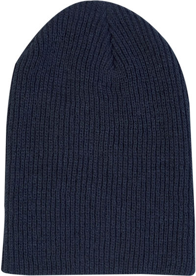 Am image of a Custom ATC Everyday Rib Knit Slouch Beanie in Navy!