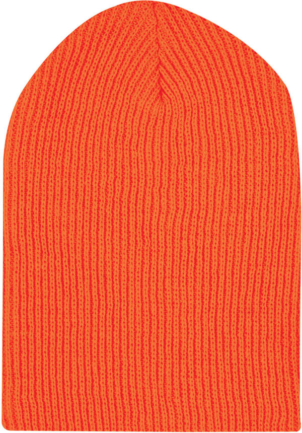 Am image of a Custom ATC Everyday Rib Knit Slouch Beanie in Orange!
