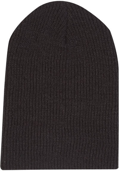 Am image of a Custom ATC Everyday Rib Knit Slouch Beanie in Black!