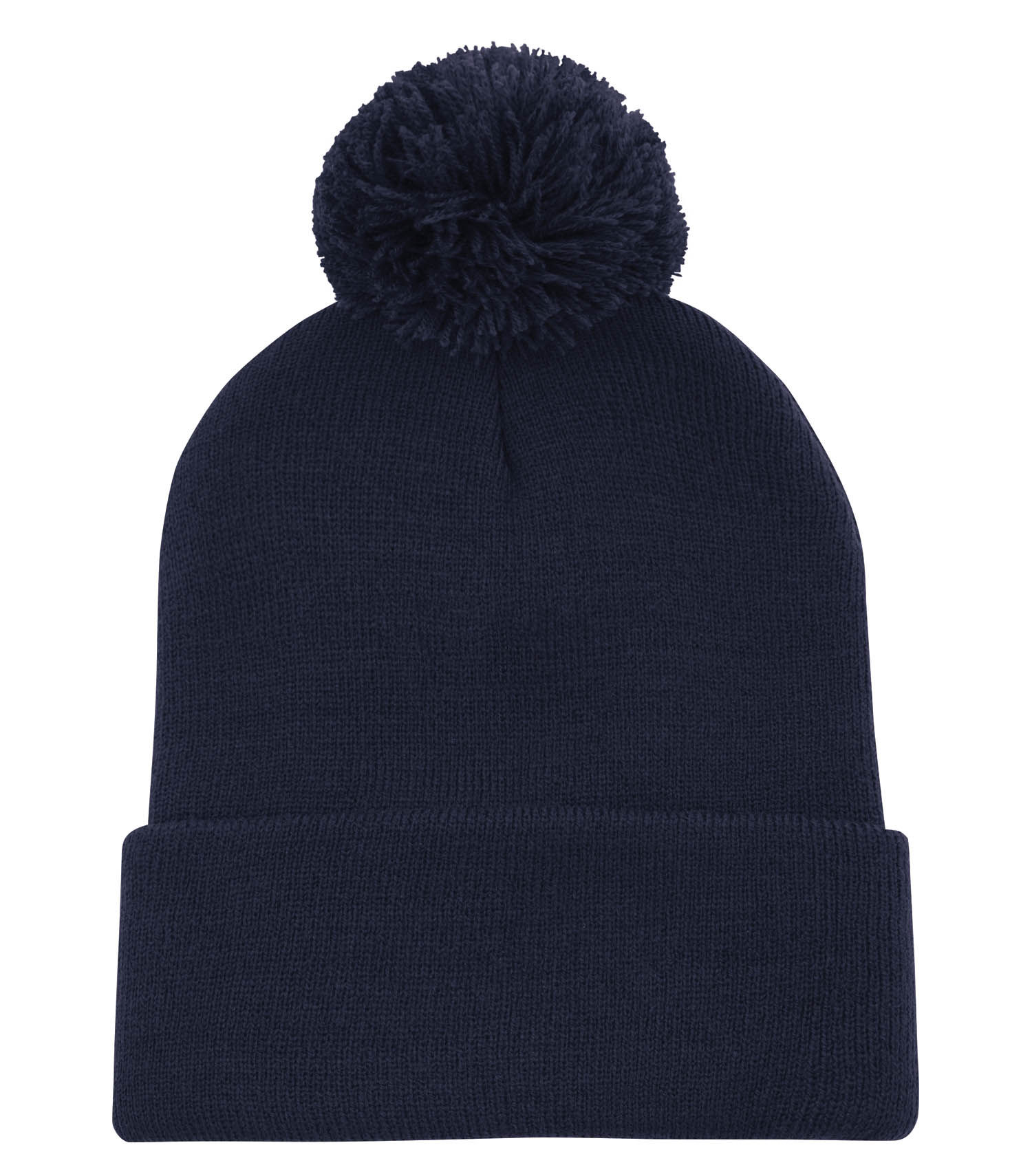 ATC Striped Cuff Pom Pom Toque in Navy/Navy