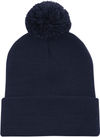 Am image of a Custom ATC Striped Cuff Pom Pom Toque in Navy/Navy!