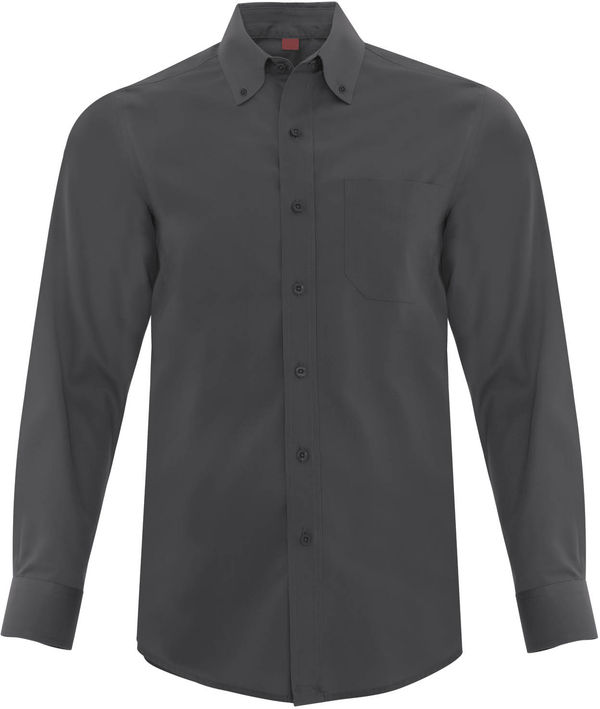 Am image of a Custom Coal Harbour Everyday Long Sleeve Woven Shirt in Iron Grey!